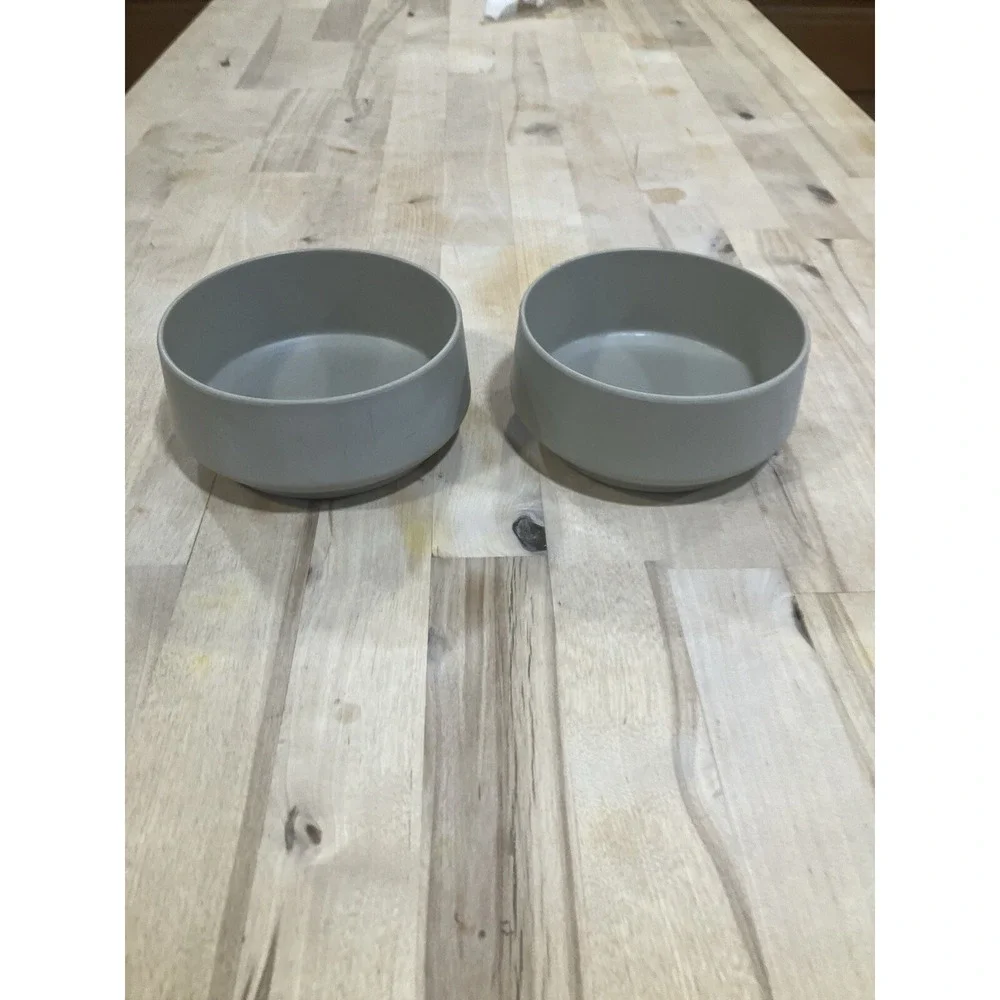Boots and Barkley Bamboo Beige Melamine Pet Bowls Non-Skid Food/Water Bowls